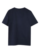 T-shirt con stampa per bambino BOSS Kidswear blu con orlo dritto - Rubino Kids