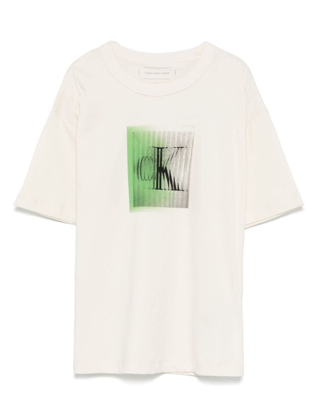 T-shirt con stampa per bambino Calvin Klein Kids bianco con orlo dritto - Rubino Kids