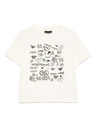 T-shirt con stampa per bambino Emporio Armani Kids bianco con jersey leggero - Rubino Kids