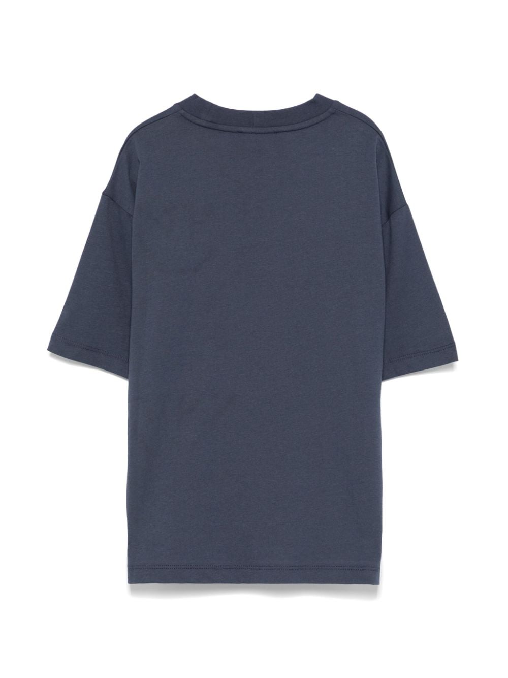 T-shirt con stampa per bambino Emporio Armani Kids blu con applicazione con logo - Rubino Kids