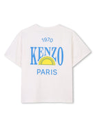 T-shirt con stampa per bambino Kenzo Kids bianco con maniche corte - Rubino Kids