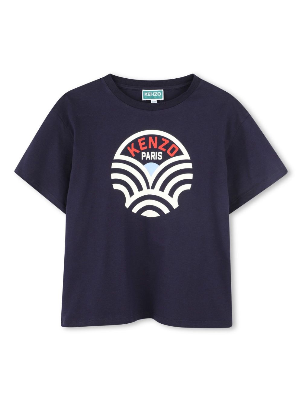 T-shirt con stampa per bambino Kenzo Kids blu con girocollo - Rubino Kids