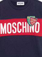 T-shirt con stampa per bambino Moschino Kids blu con jersey leggero - Rubino Kids