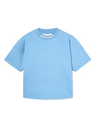 T-shirt con stampa per bambino Palm Angels Kids azzurro con stampa con logo sul retro - Rubino Kids