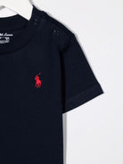 T-shirt con stampa per bambino Ralph Lauren Kids nero con girocollo - Rubino Kids