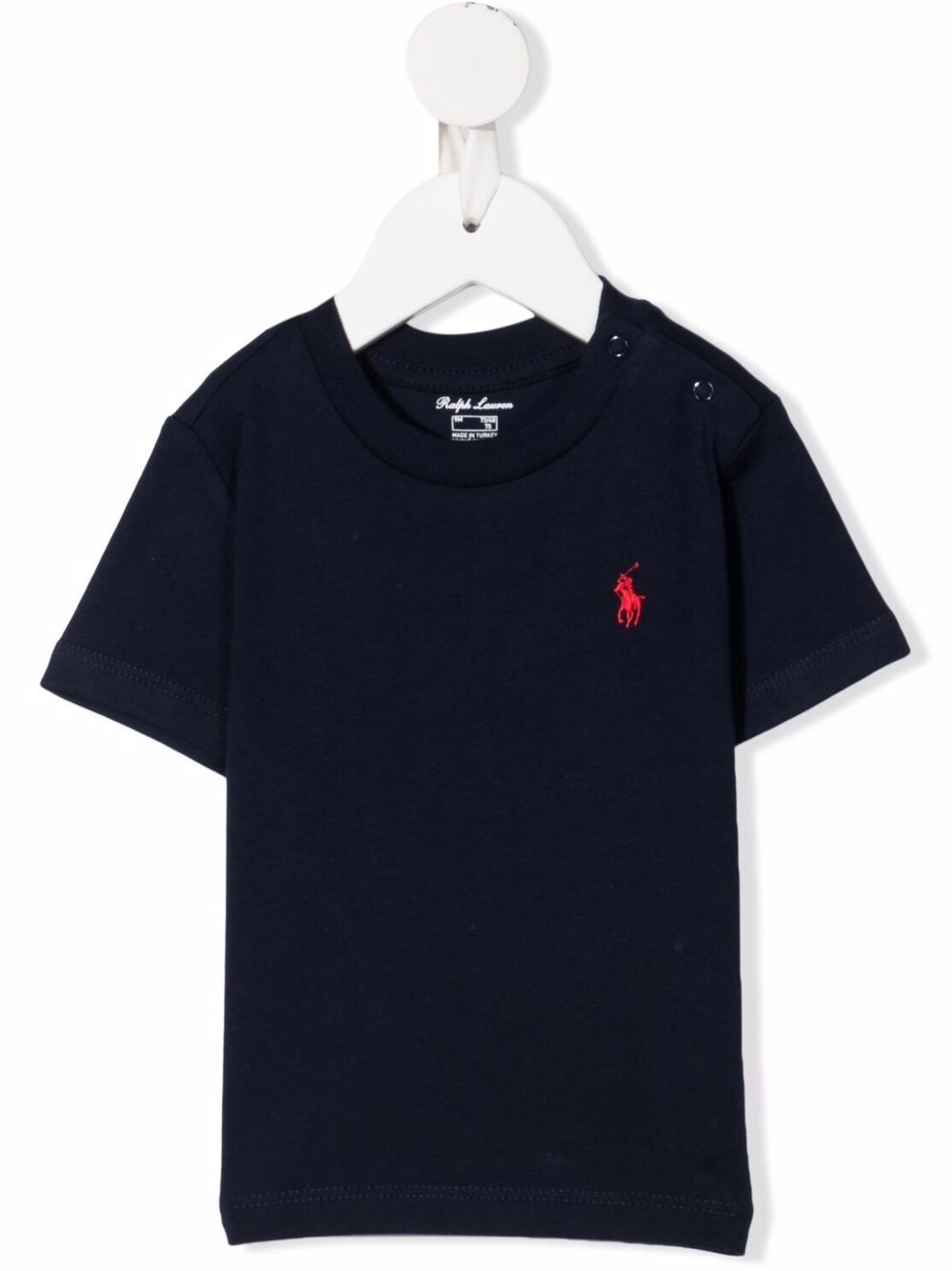 T-shirt con stampa per bambino Ralph Lauren Kids nero con girocollo - Rubino Kids