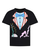 T-shirt con stampa per bambino Stella McCartney Kids nero con girocollo - Rubino Kids