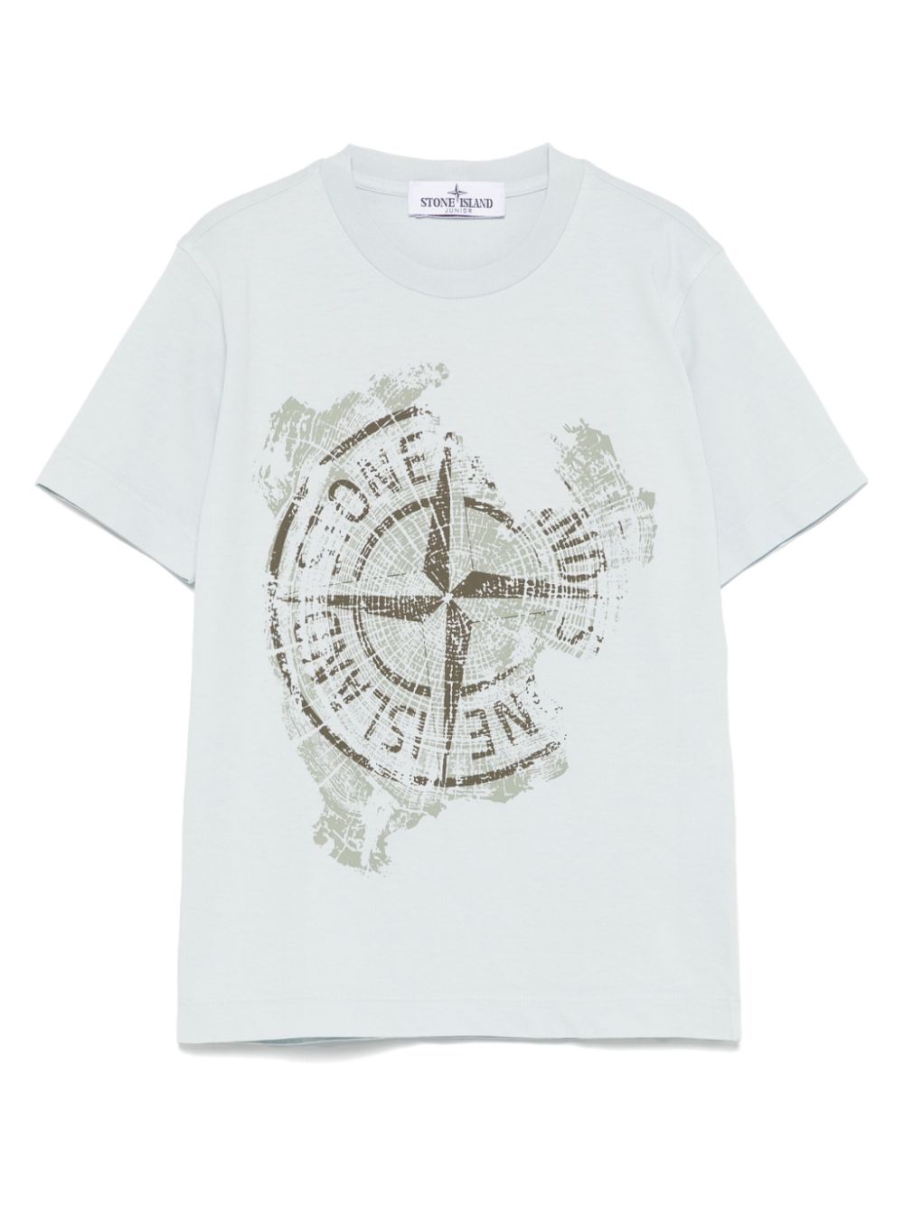 T-shirt con stampa per bambino Stone Island Junior azzurro con girocollo - Rubino Kids