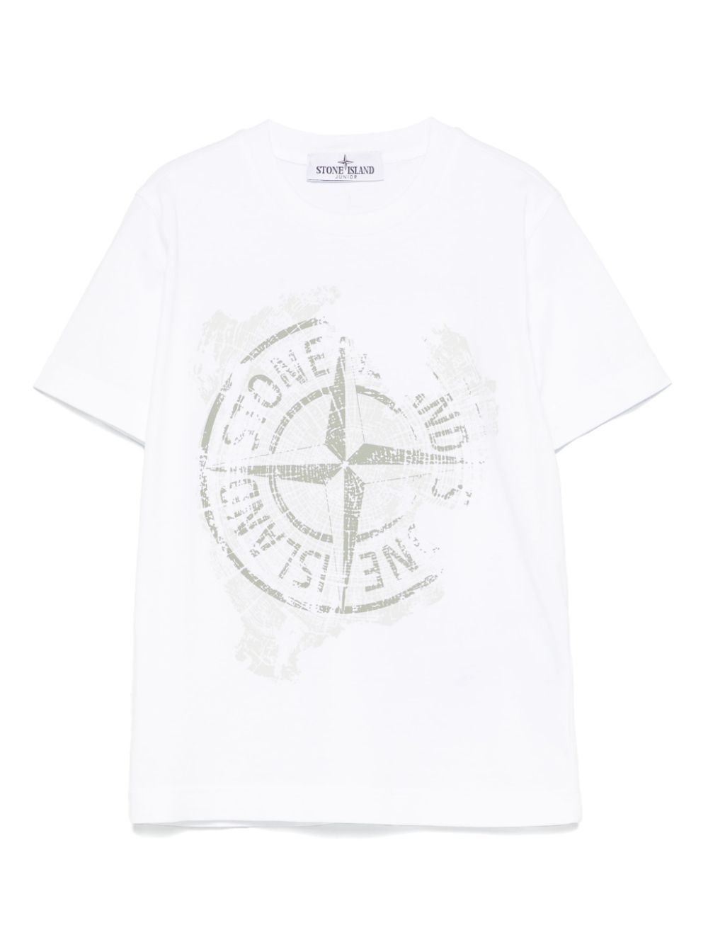 T-shirt con stampa per bambino Stone Island Junior bianco con girocollo - Rubino Kids