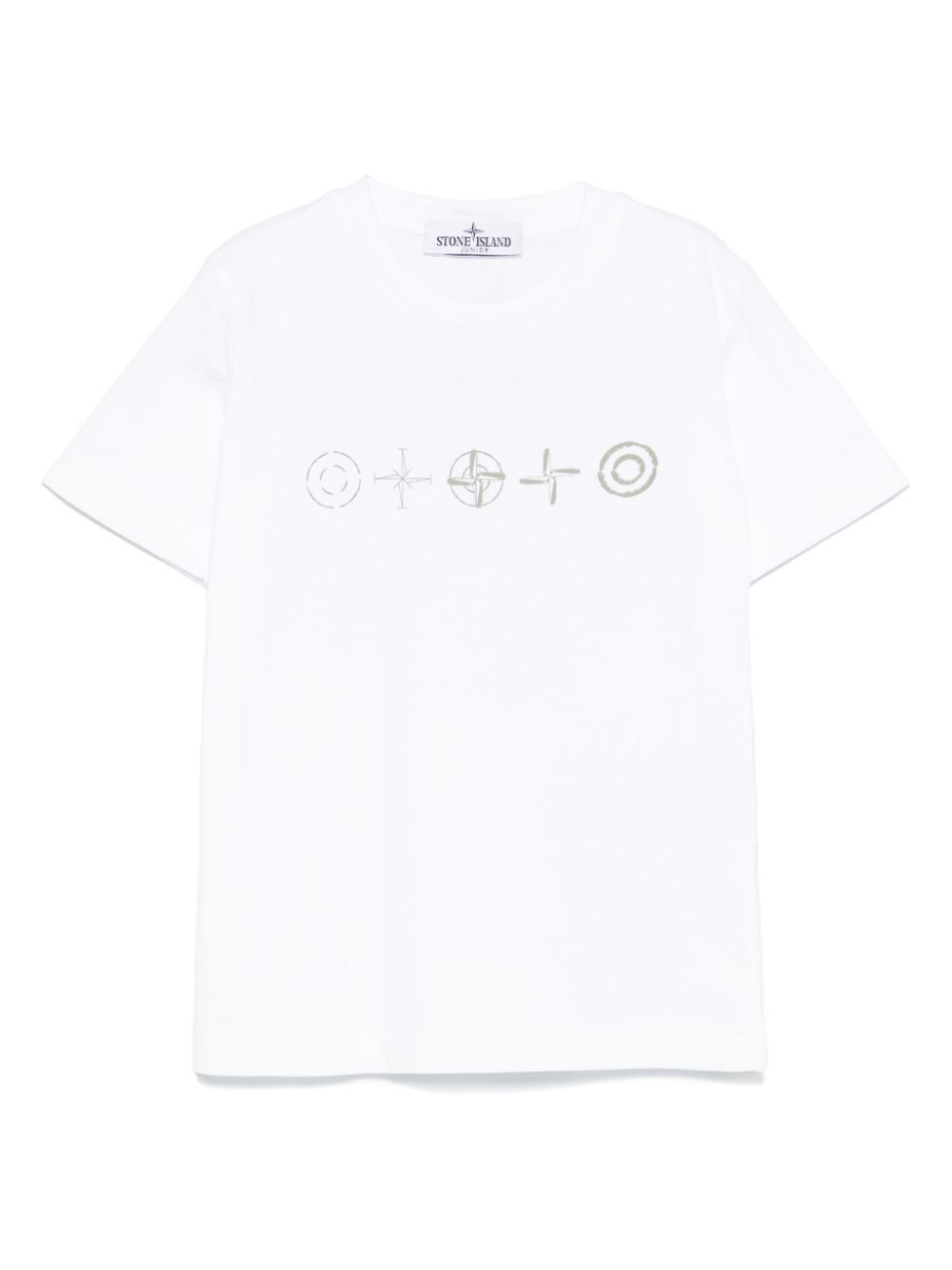 T-shirt con stampa per bambino Stone Island Junior bianco con girocollo - Rubino Kids