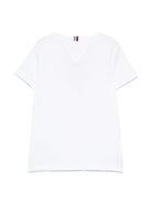 T-shirt con stampa per bambino Tommy Hilfiger Junior bianco con logo sulla manica - Rubino Kids