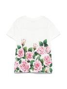 T-shirt con stampa per neonata Dolce & Gabbana Kids bianco con orlo dritto - Rubino Kids