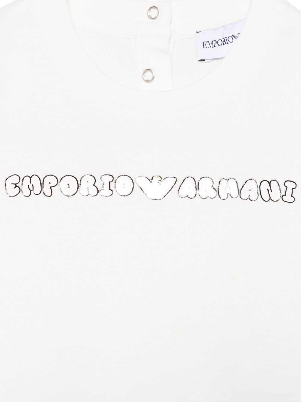 T-shirt con stampa per neonata Emporio Armani Kids bianco con girocollo - Rubino Kids