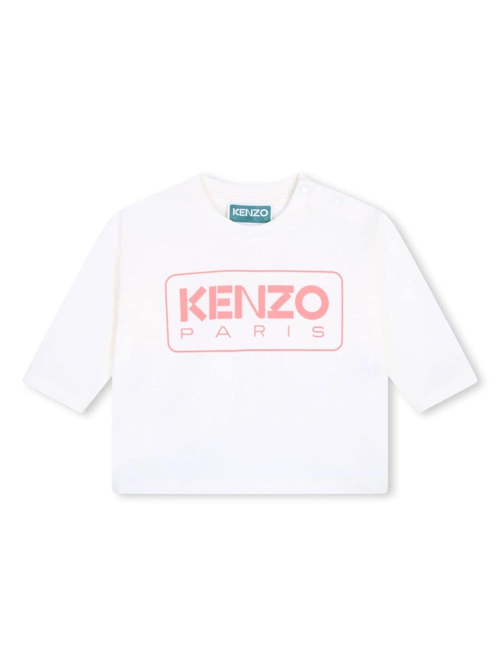 T-shirt con stampa per neonata Kenzo Kids bianco con scollo rotondo - Rubino Kids