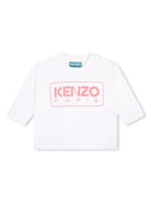 T-shirt con stampa per neonata Kenzo Kids bianco con scollo rotondo - Rubino Kids