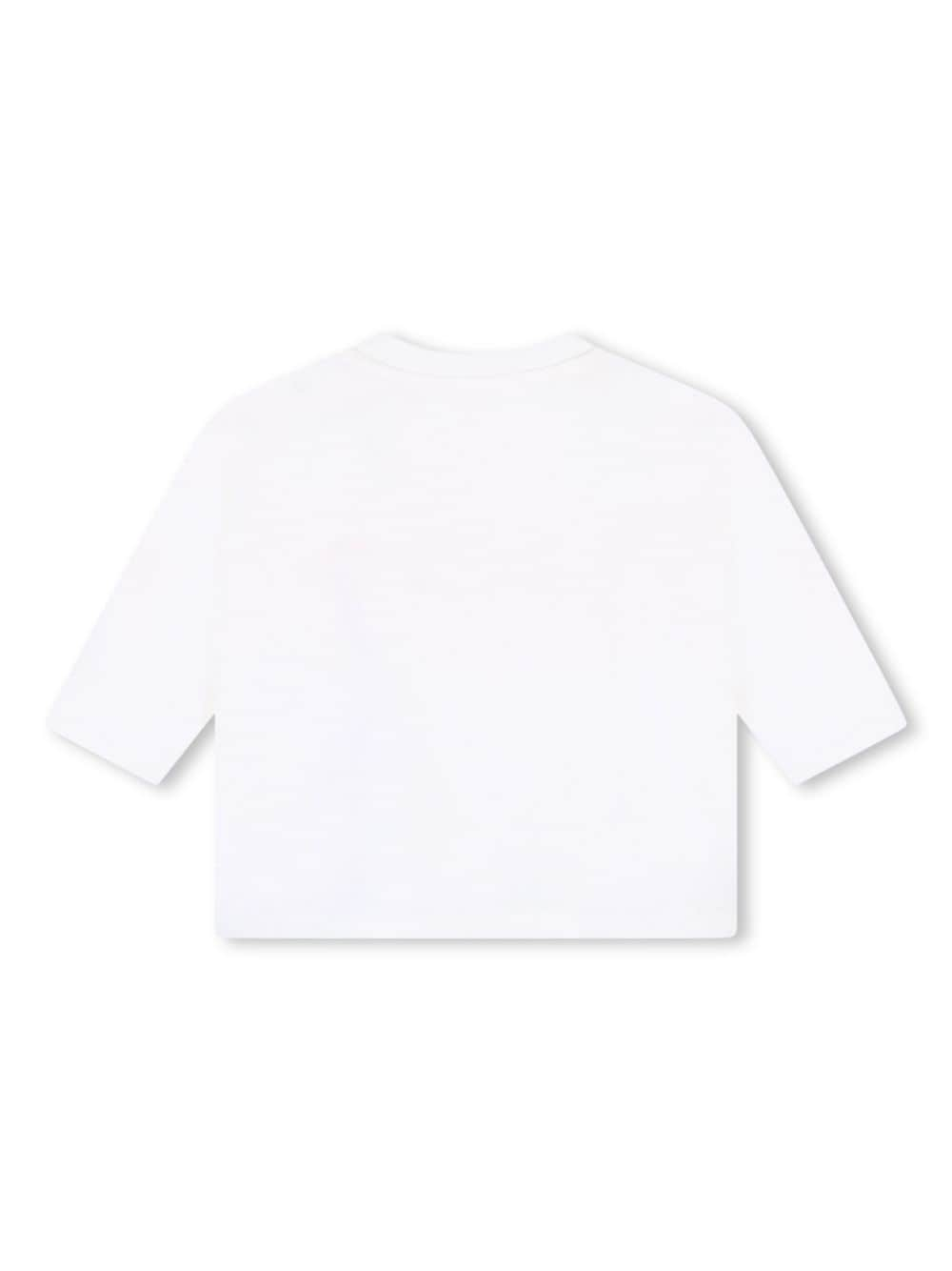 T-shirt con stampa per neonata Kenzo Kids bianco con scollo rotondo - Rubino Kids