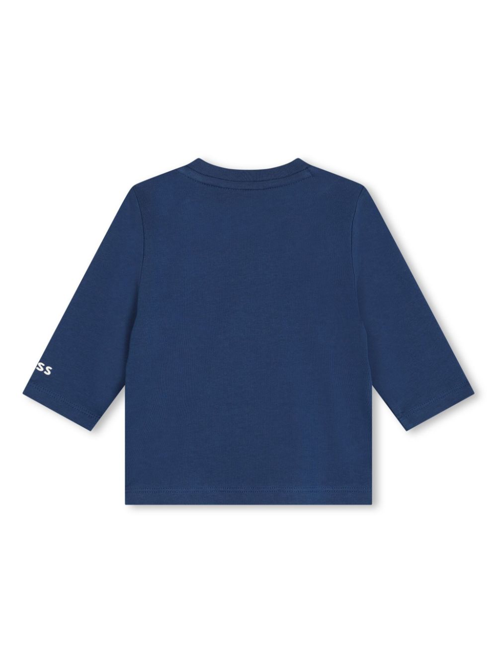 T-shirt con stampa per neonato BOSS Kidswear blu con scollo rotondo - Rubino Kids