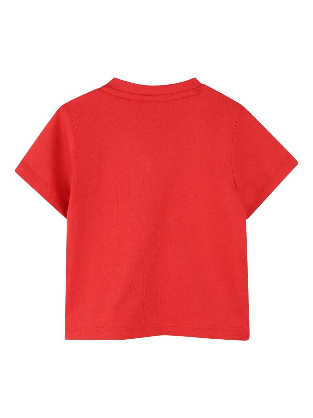 T-shirt con stampa per neonato BOSS Kidswear rossa con colletto a coste - Rubino Kids