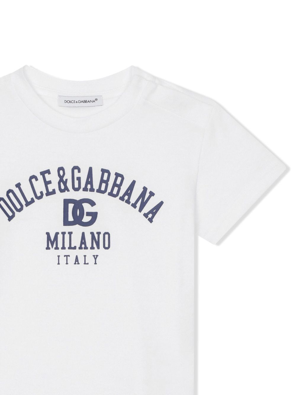 T-shirt con stampa per neonato Dolce & Gabbana Kids bianco con orlo dritto - Rubino Kids