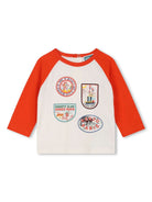 T-shirt con stampa per neonato Kenzo Kids bianco con trama jersey - Rubino Kids