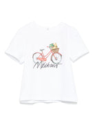 T-shirt con stampa per neonato Moschino Kids bianco con girocollo - Rubino Kids