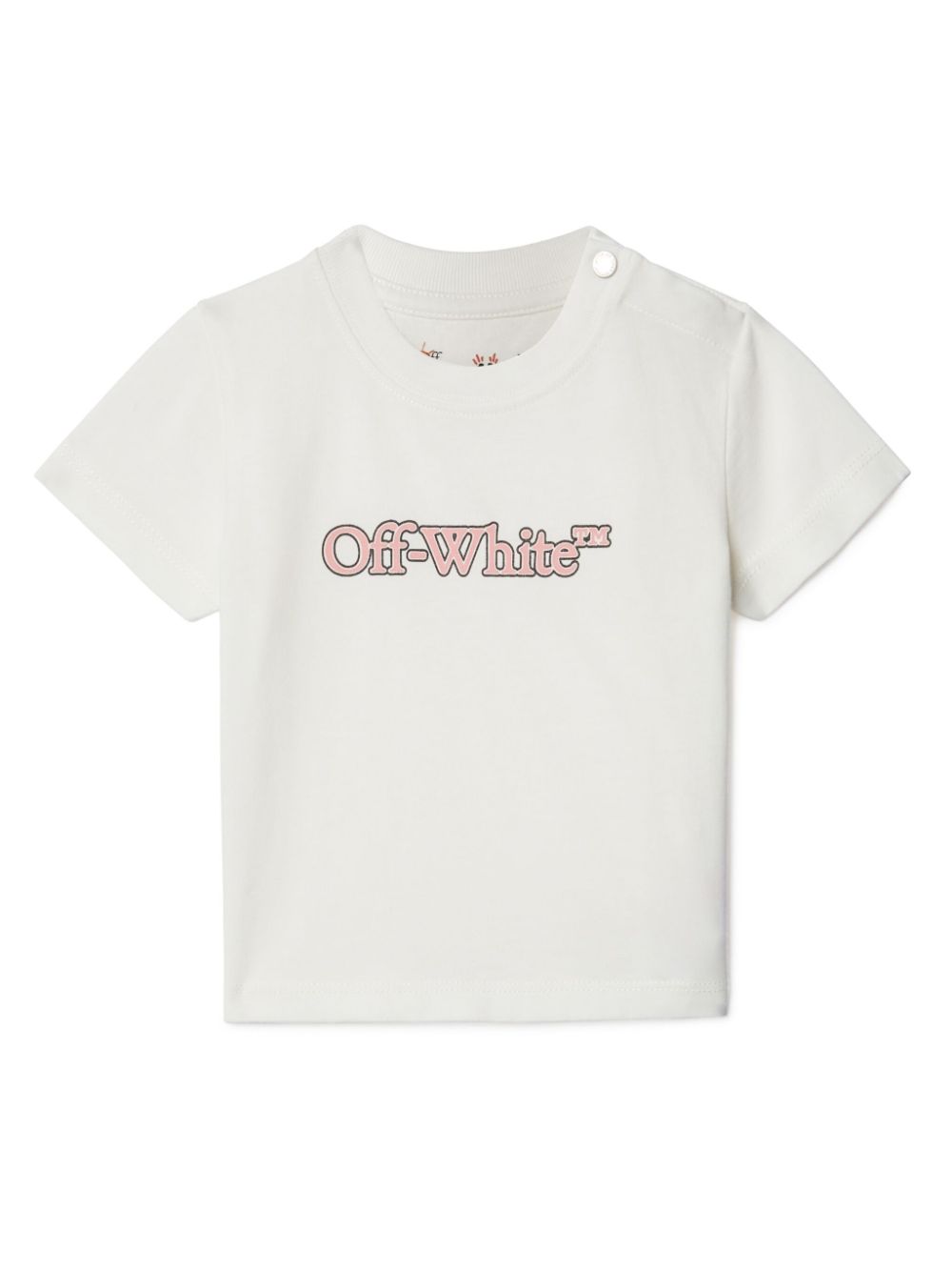 T-shirt con stampa per neonato Off - White Kids bianco con orlo dritto - Rubino Kids