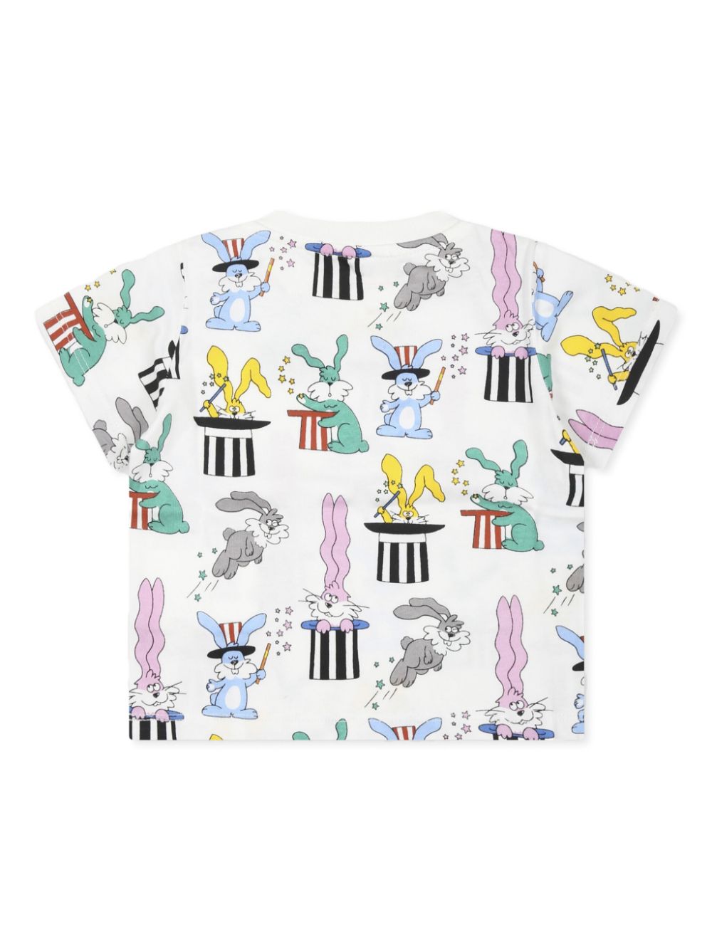 T-shirt con stampa per neonato Stella McCartney Kids bianco con orlo dritto - Rubino Kids