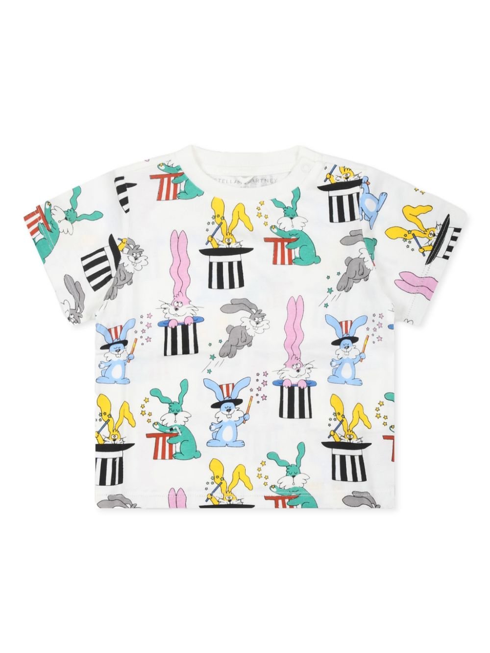 T-shirt con stampa per neonato Stella McCartney Kids bianco con orlo dritto - Rubino Kids