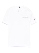 T-shirt con stampa per neonato Tommy Hilfiger Junior bianco con logo sulla manica - Rubino Kids