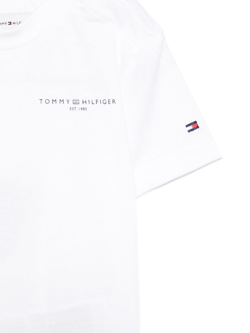 T-shirt con stampa per neonato Tommy Hilfiger Junior bianco con logo sulla manica - Rubino Kids