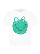 T-shirt con stampa ranav per bambino Stella McCartney bianco con girocollo - Rubino Kids