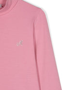 T-shirt con strass per bambina Monnalisa rosa con trama jersey - Rubino Kids