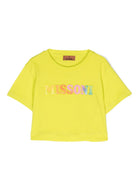 T-shirt crop con ricamo - Rubino Kids