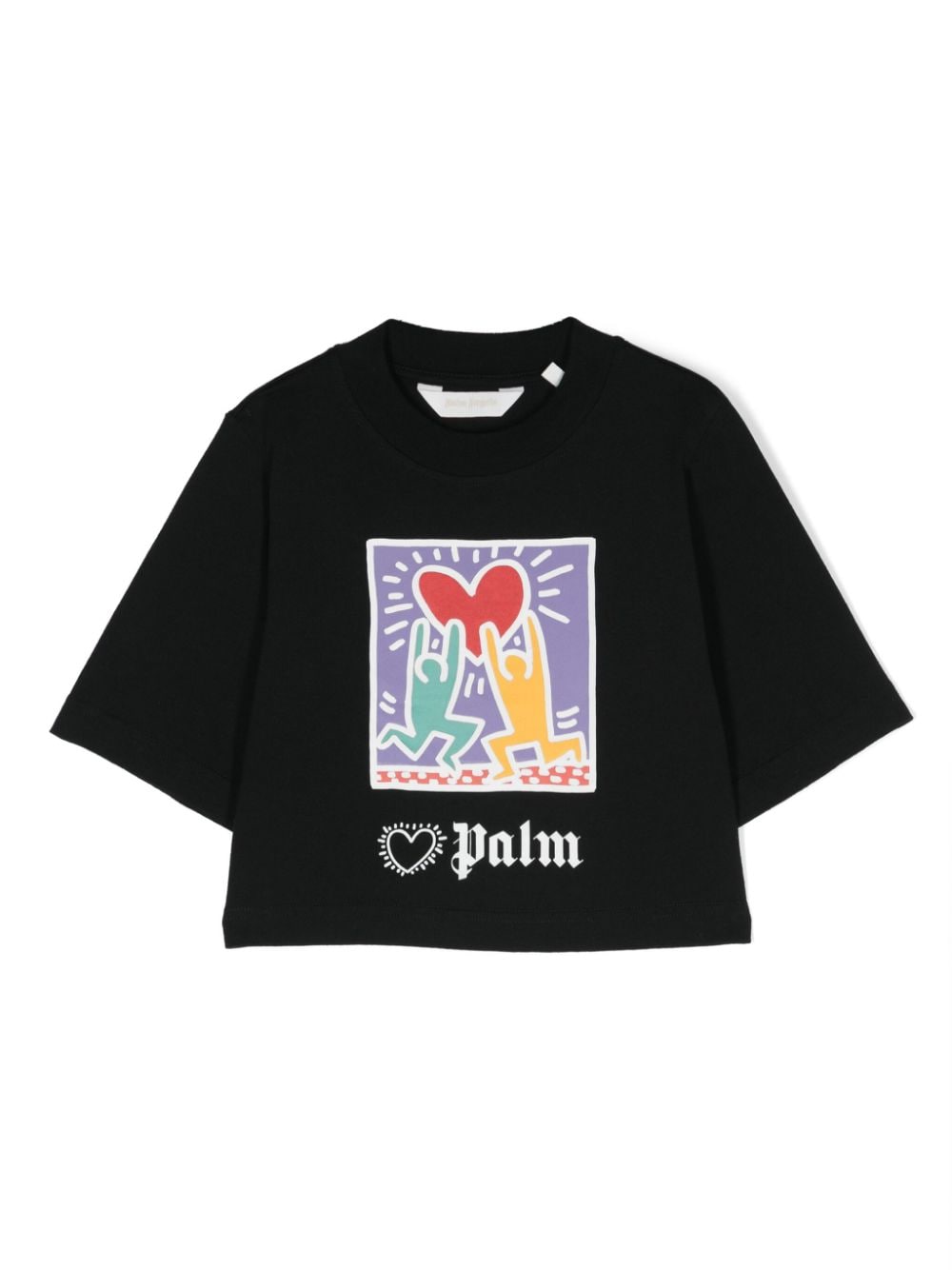 T - shirt crop con stampa grafica Palm Angels Kids x Keith Haring - Rubino Kids