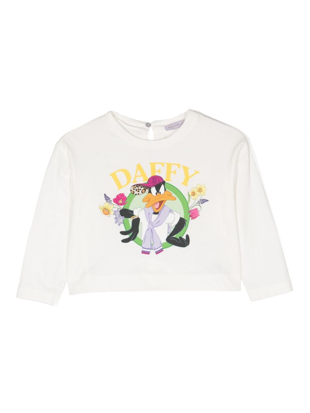 T - shirt cropped con stampa Daffy Duck - Rubino Kids