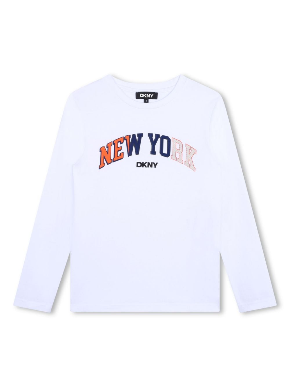 T shirt DKNY KIDS per bambino bianca con stampa New York - Rubino Kids