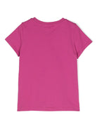 T shirt fucsia per bambina con stampa logo Emilio Pucci nera - Rubino Kids