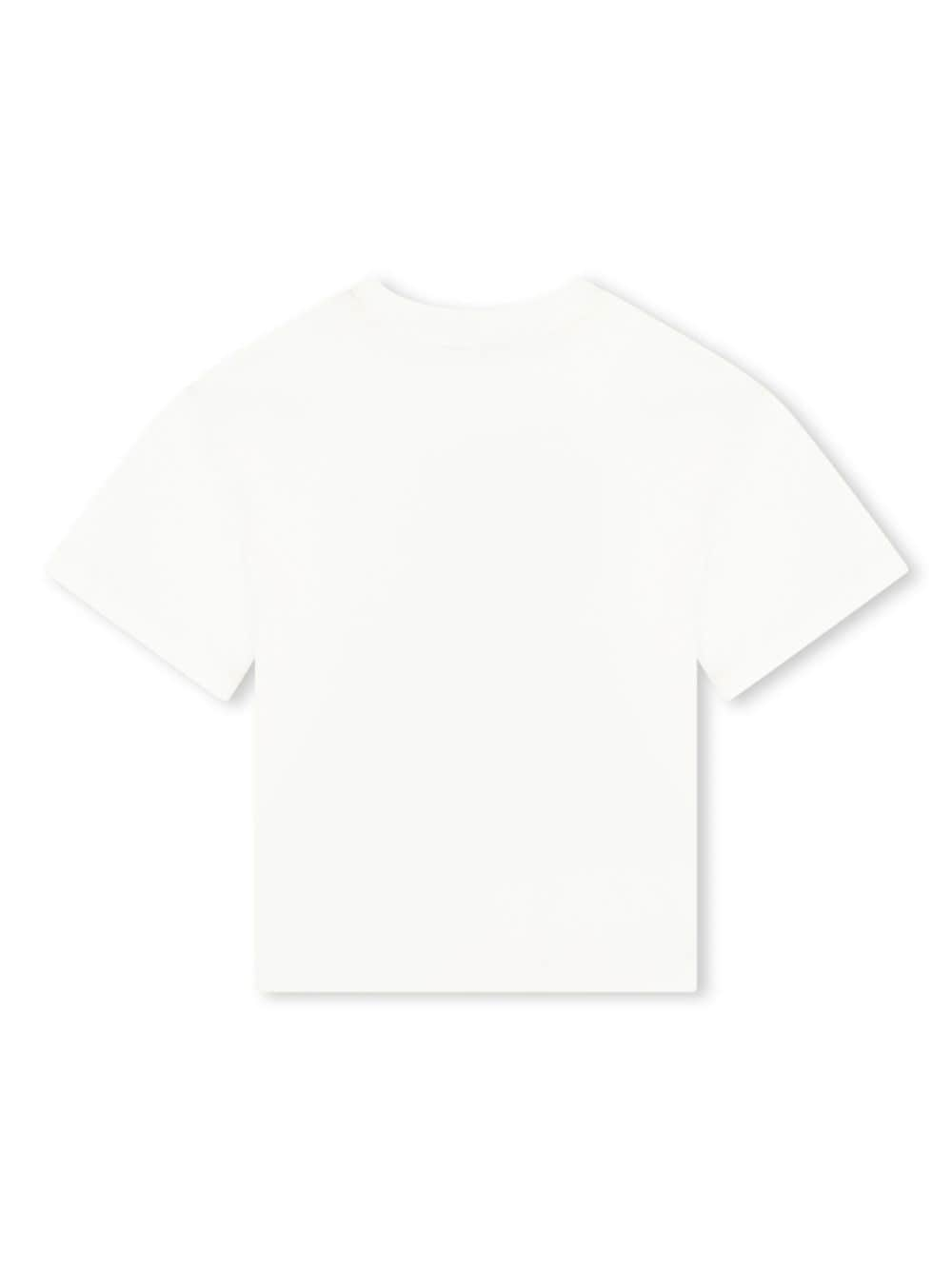 T-shirt girocollo con stampa per bambino Lanvin Enfant bianco con girocollo - Rubino Kids