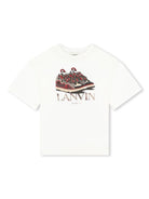 T-shirt girocollo con stampa per bambino Lanvin Enfant bianco con girocollo - Rubino Kids