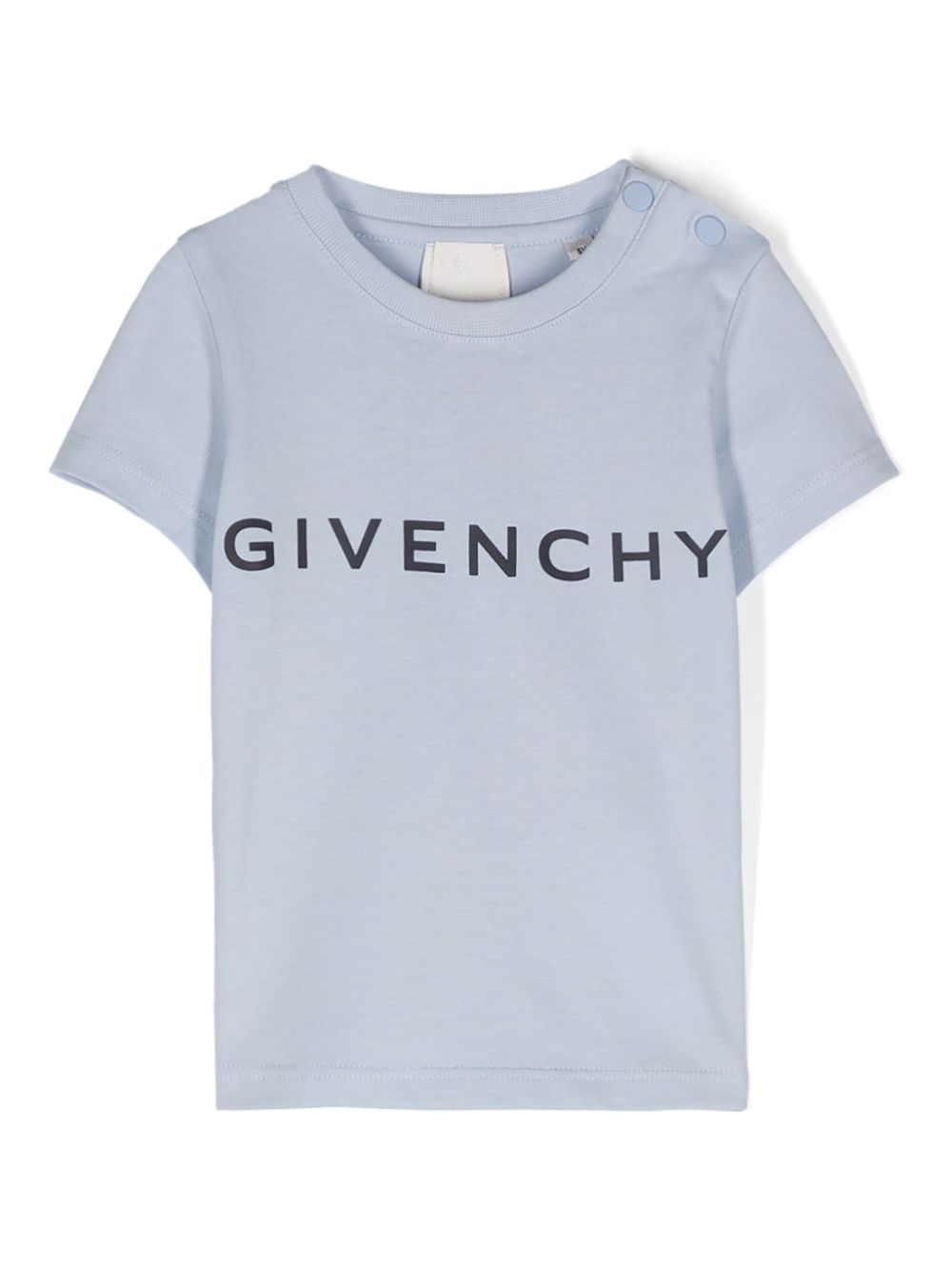 T shirt Givenchy classica azzurra per bambina con stampa centrale nera - Rubino Kids