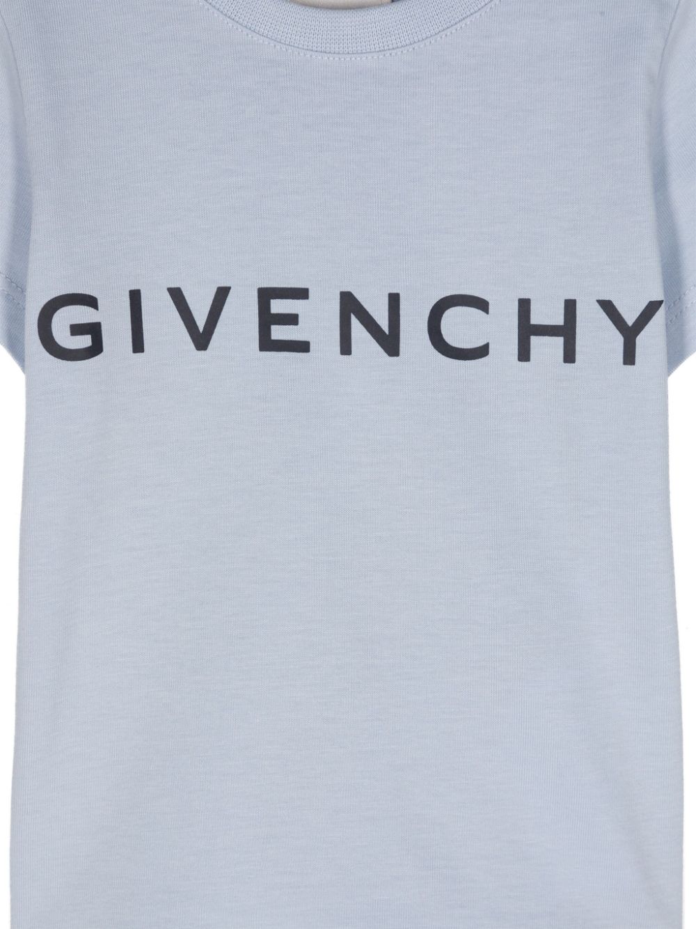 T shirt Givenchy classica azzurra per bambina con stampa centrale nera - Rubino Kids