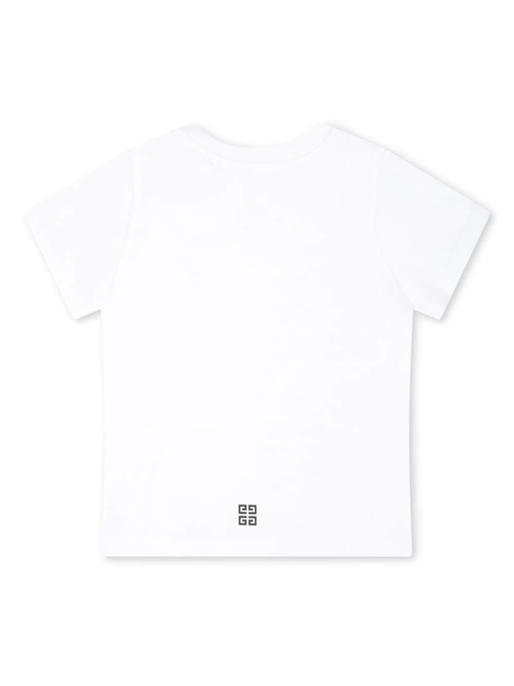 T shirt Givenchy classica bianca per bambina con stampa centrale nera - Rubino Kids