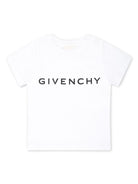 T shirt Givenchy classica bianca per bambina con stampa centrale nera - Rubino Kids