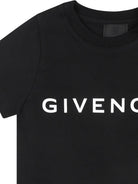 T shirt Givenchy classica nera per bambina con stampa centrale bianca - Rubino Kids