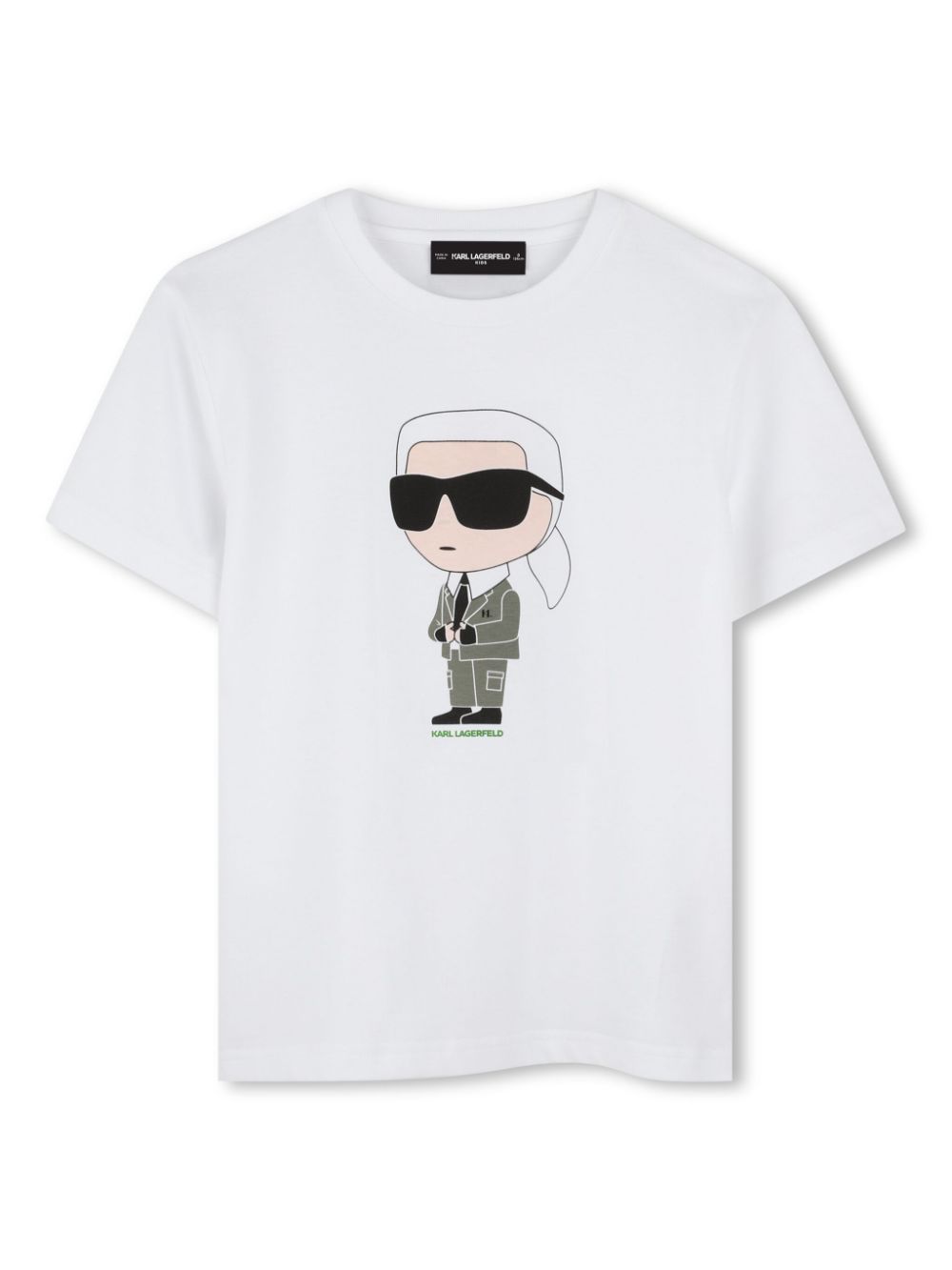 T-shirt Ikonik Karl per bambina Karl Lagerfeld Kids bianco con stampa logo sul retro - Rubino Kids