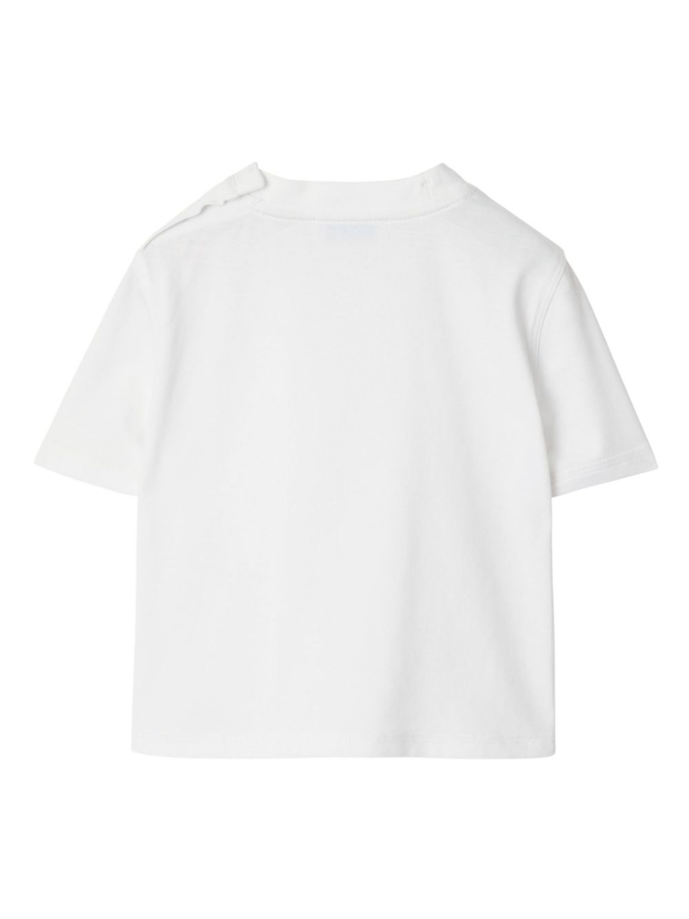 T-shirt in cotone a quadri per neonato Burberry Kids bianco con orlo dritto - Rubino Kids