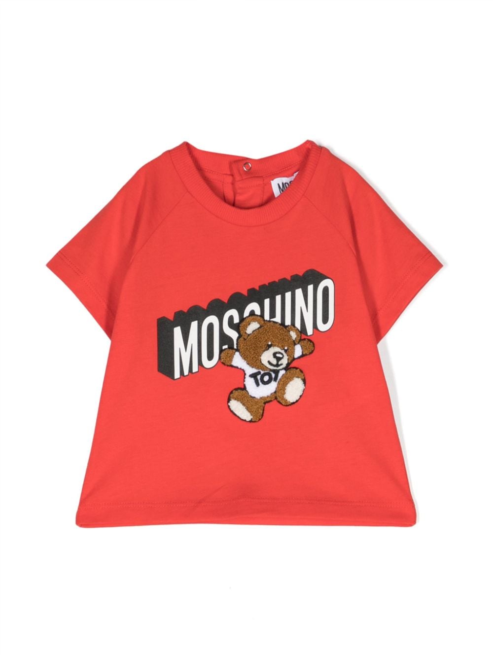 T-shirt in cotone con motivo Teddy Bear - Rubino Kids