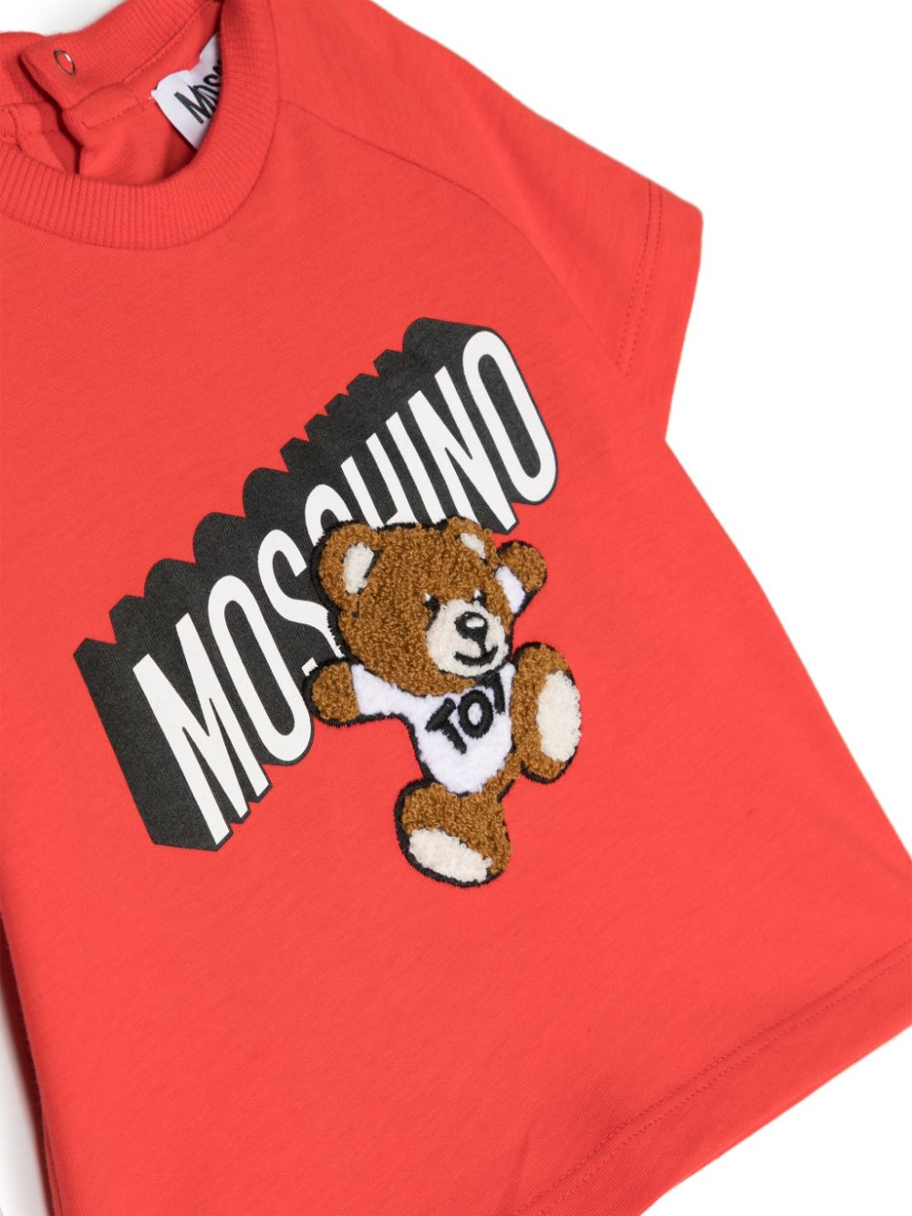 T-shirt in cotone con motivo Teddy Bear - Rubino Kids