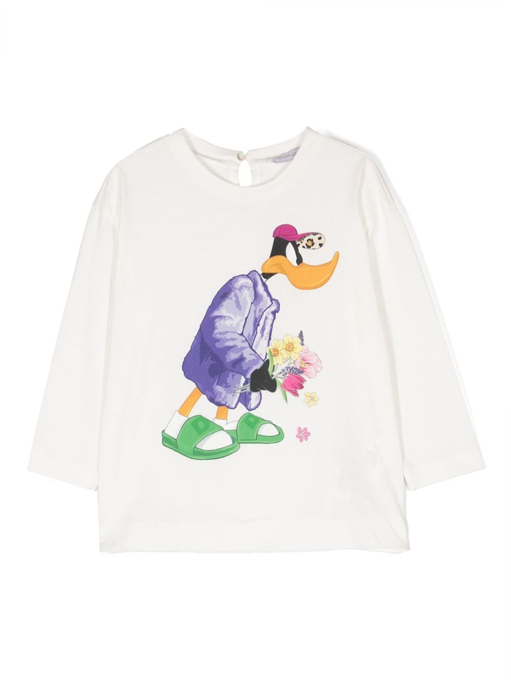 T - shirt in cotone con stampa Daffy Ducky - Rubino Kids