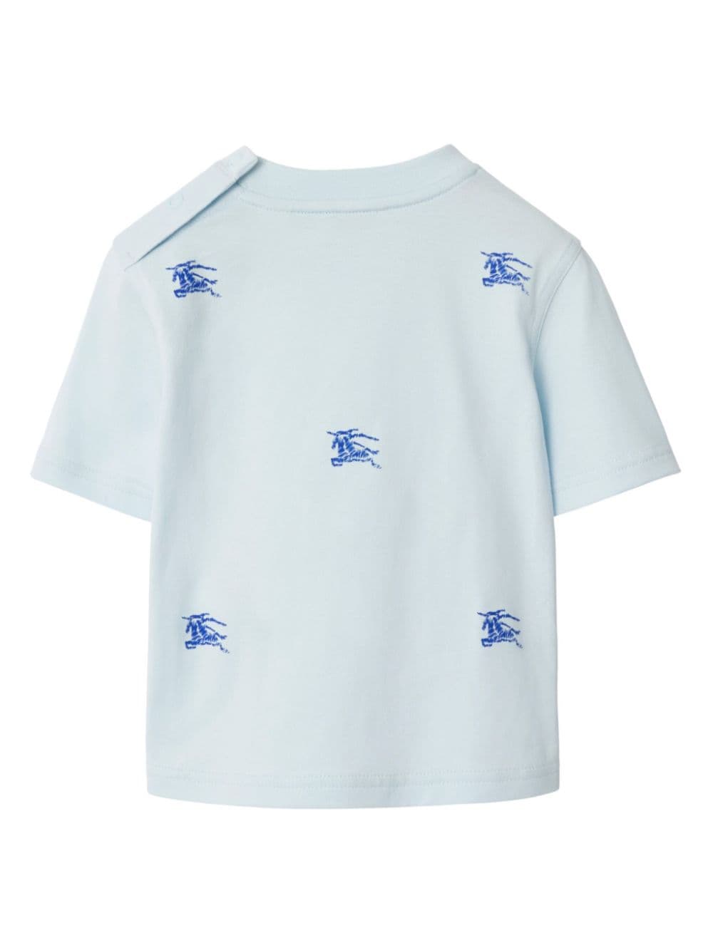 T-shirt in cotone con stampa logo per neonato Burberry Kids blu con girocollo - Rubino Kids